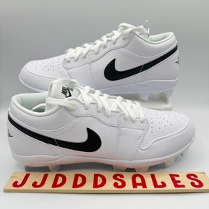 Air Jordan 1 Retro MCS Low White Black Baseball Cleats CJ8524-101 Men's Sz 13   New