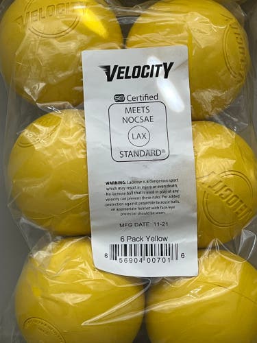 NEW- velocity lacrosse balls 6 pack