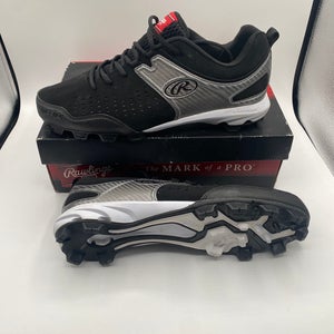Black Men's Size M 11.0 (W 12.0) Rawlings Molded Cleats (New)
