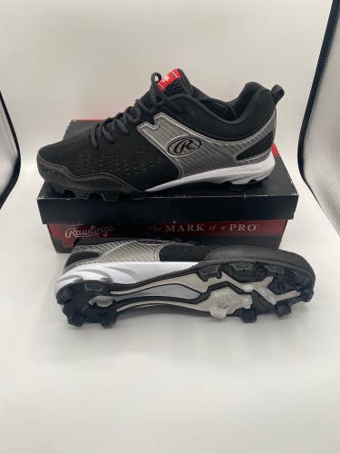 Black Men's Size M 11.0 (W 12.0) Rawlings Molded Cleats (New)