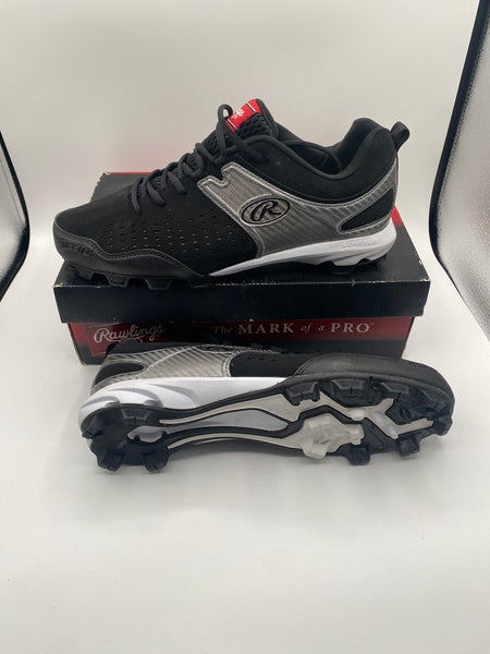 Black Men's Size M 11.0 (W 12.0) Rawlings Molded Cleats (New)