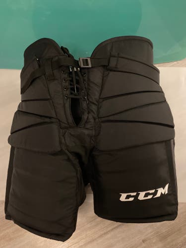 New Senior Pro Stock CCM HPG 12A Hockey Goalie Pants Black X-Large XL extra Sr