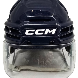 CCM SUPER TACKS X PRO STOCK HOCKEY HELMET MEDIUM NAVY WOLFPACK USED
