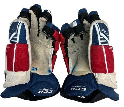 CCM Jetspeed Hockey Gloves 15" NHL Pro Stock WolfPack Barron Used