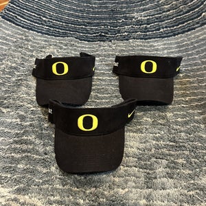 Lot Of 3 OREGON DUCKS Nike Heritage 86 AT&T Embroidered Visor Cap Hat Black