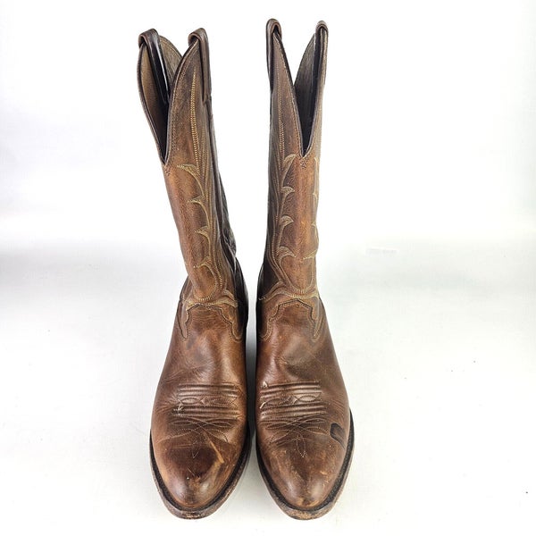 Nocona Brown Leather Cowboy Western Boots Mens Size: 8 EE