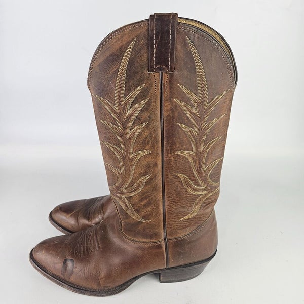 Nocona Brown Leather Cowboy Western Boots Mens Size: 8 EE