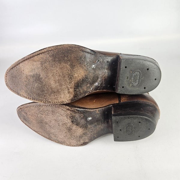 Nocona Brown Leather Cowboy Western Boots Mens Size: 8 EE