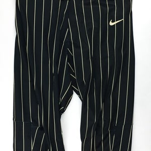Nike Prime Baseball 3/4 Pant Rear Men's L AV4812 Black Gold Pinstripe Knickers