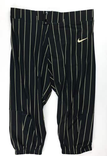 Nike Prime Baseball 3/4 Pant Rear Men's L AV4812 Black Gold Pinstripe Knickers