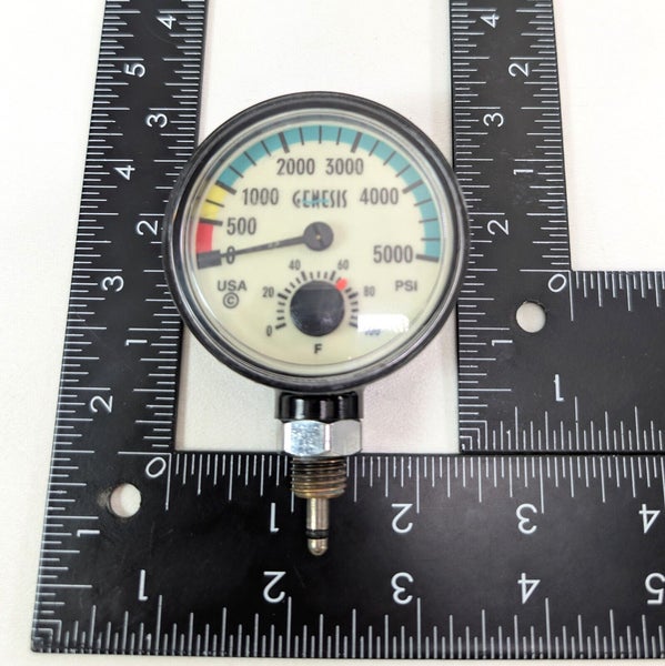 Genesis Sherwood 5000 PSI SPG Submersible Scuba Pressure Gauge w Thermometer