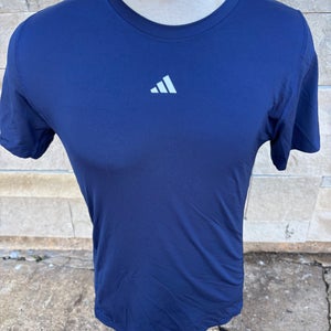 Adidas Tight Fit Compression Training Short Sleeve Shirt Navy Blue Used 22407 BR6S3L1