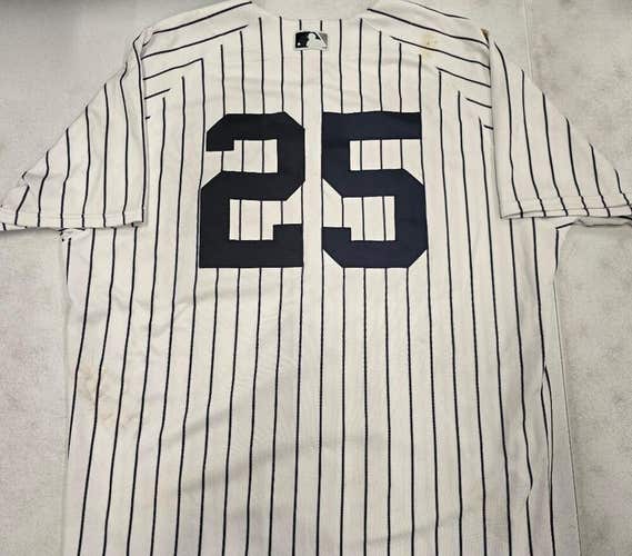 Yankees GLEYBER TORRES Game Used Authentic Baseball JERSEY 6-25-23 vs Rangers