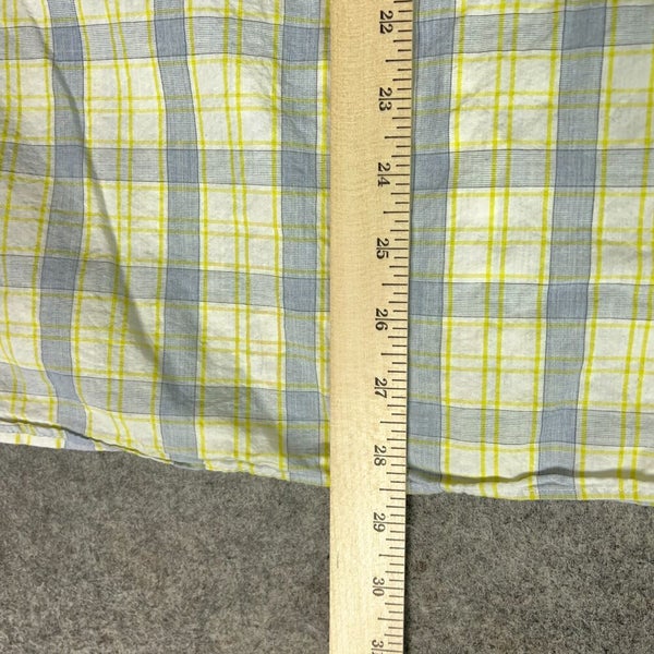 Hammer Made Mens Shirt 44 17.5 Yellow Blue Button Dress Formal Work Corp Cotton