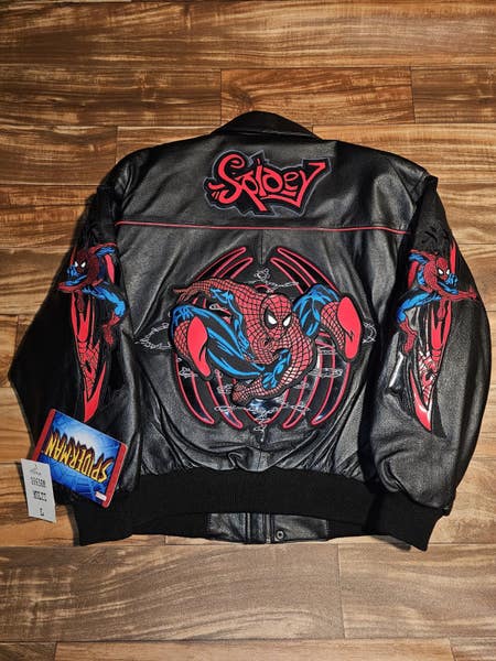 ま*ん様 WTAPS 09aw SPIDEY JACKET LEATHER LA VINTAGE RARE Spider-Man Leather Jacket YOUTH Medium Marvel