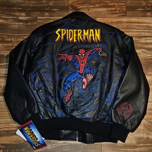NEW Vintage RARE 2002 Marvel Ultimate Spider Man Movie Promo Leather Jacket Sz L