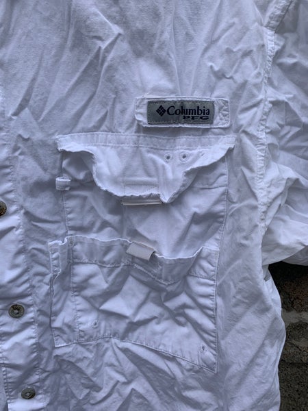 Tennessee Volunteers Shirt Mens Small White Logo Vented Columbia Button Up PFG*