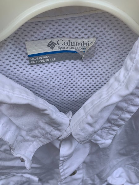 Tennessee Volunteers Shirt Mens Small White Logo Vented Columbia Button Up PFG*