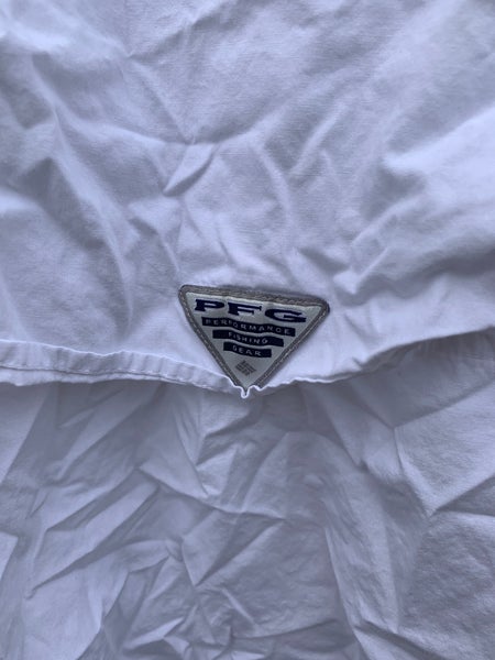 Tennessee Volunteers Shirt Mens Small White Logo Vented Columbia Button Up PFG*