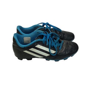 Used Adidas CONQUISTO FG Soccer Cleats Black And Carolina Blue Junior 04 11347-S000230958