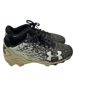 Used Under Armour 12 SPIKE BB/SB Cleats Black And White Junior 04 11347-S000240430