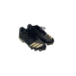 Used Adidas 3 BLACK STRIPE BB CLEATS BB/SB Cleats Black Junior 04.5 11347-S000231752