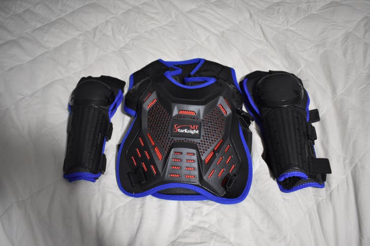 NEW - Mt StarKnight Motocross Protection Gear Kit, Black/Red/Blue, Adult Medium