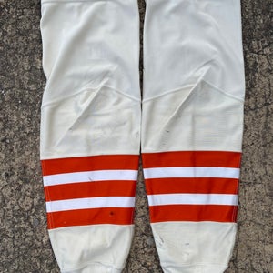 CCM Edge Pro Stock Game Socks Edmonton Oilers Beige Kevlar Backing 37821