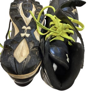Used Under Armour BASEBALL CLEATS BRIGHT LACES BB/SB Cleats Black Junior 01.5 11884-S000041468