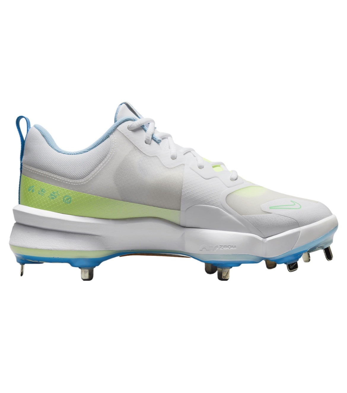 Nike Force Trout 9 Pro baseball cleats \'White Volt Aquarius Blue FQ7941-100 NWOB Nike Force Trout 9 Pro  main image 4
