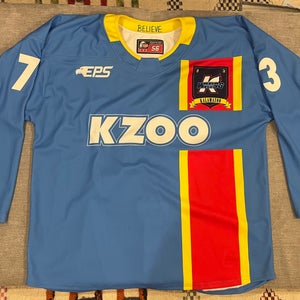 Team issued Kalamazoo wings Ted Lasso themed jersey