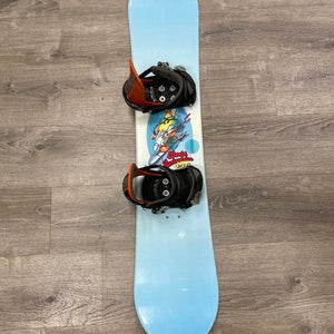 World Industries Snowboard All Mountain With Small Burton Freestyle Bindings (Used) | 134CM