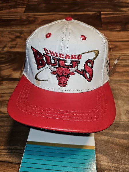 NEW Vintage Chicago Bulls 1998 NBA Sports White Leather JH Design Hat Strapback
