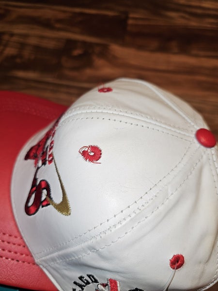 NEW Vintage Chicago Bulls 1998 NBA Sports White Leather JH Design Hat Strapback
