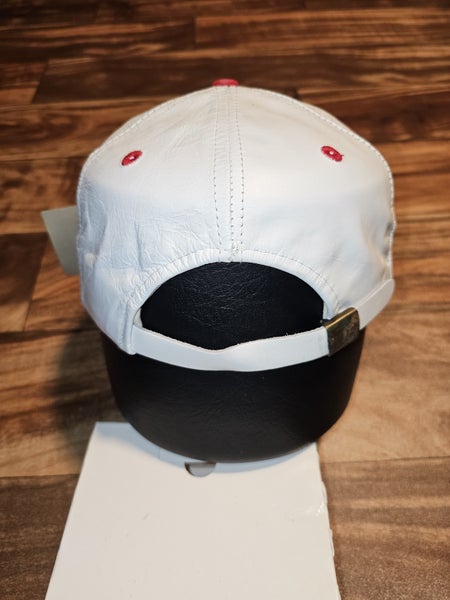 NEW Vintage Chicago Bulls 1998 NBA Sports White Leather JH Design Hat Strapback