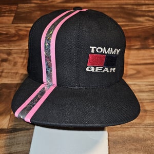 Vintage Tommy Hilfiger Tommy Gear Black Wool Blend Black Pink Vtg Strapback Hat