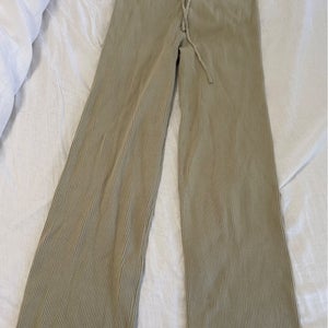 Cider Women's Tan/Light Green Ribbed Pants size S/M