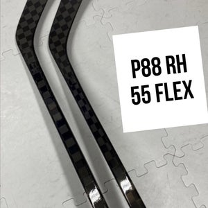 Intermediate(2x)Right P88 55 Flex 63” PROBLACKSTOCK Unbranded Pro Stock Hockey Sticks (No Tariffs)