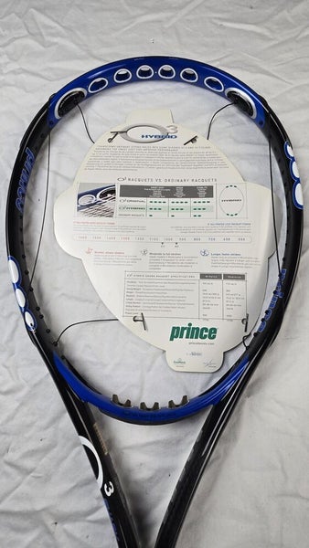 VTG NOS Prince O3 Hybrid Shark Tennis Racket TC166A 4 1/2" Unstrung OS 110 Sq In