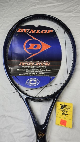 VINTAGE NOS Dunlop Spirit Revelation Tennis Racket 4 1/2" Oversize, 108 Sq In.