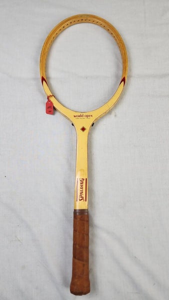 Spalding World Open Wood Tennis Racket - 4 5/8 in, Unstrung, MID, New w/o Tags