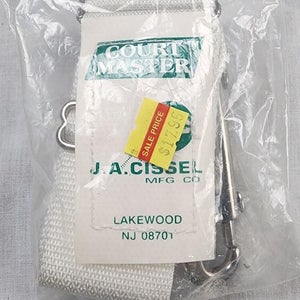 Court Master Tennis Net Nylon Center Strap w/ Double Snap Anchor Clip - Vintage