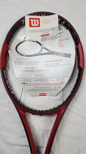 VINTAGE NOS Wilson Hammer H Blaze Tennis Racket T7537, 4 5/8" MID 95 Sq In. Red