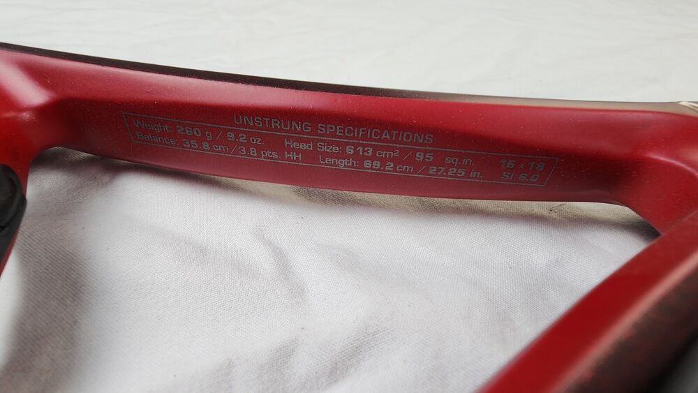 VINTAGE NOS Wilson Hammer H Blaze Tennis Racket T7537, 4 5/8" MID 95 Sq In. Red