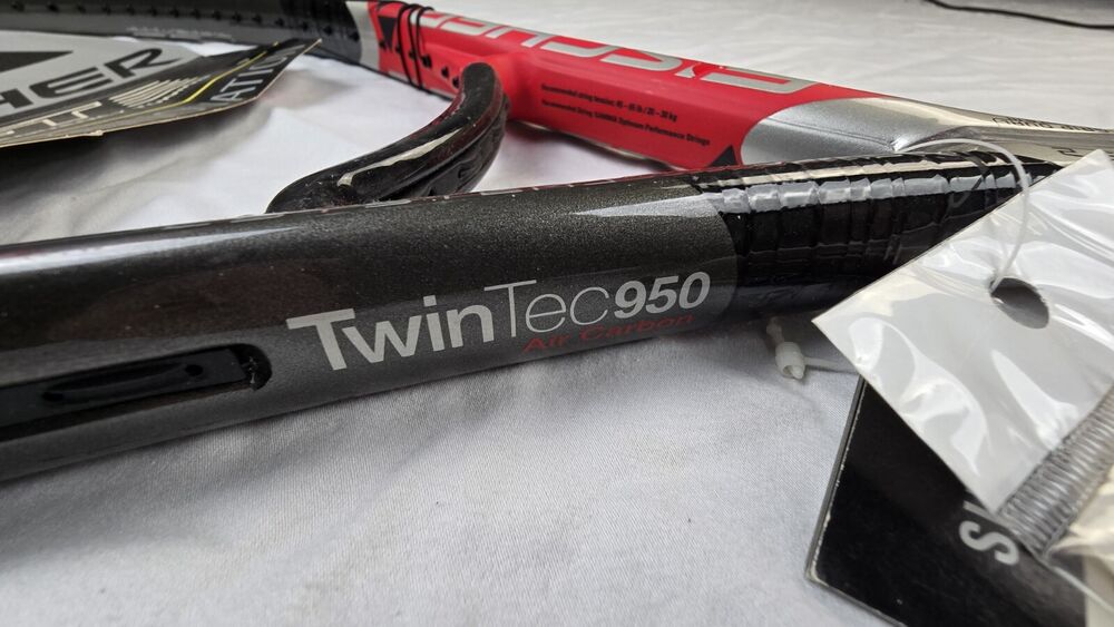 VTG NOS Fischer Twintec 950 Tennis Racket R31004, 4 1/4" Unstrung OS 112 Sq In