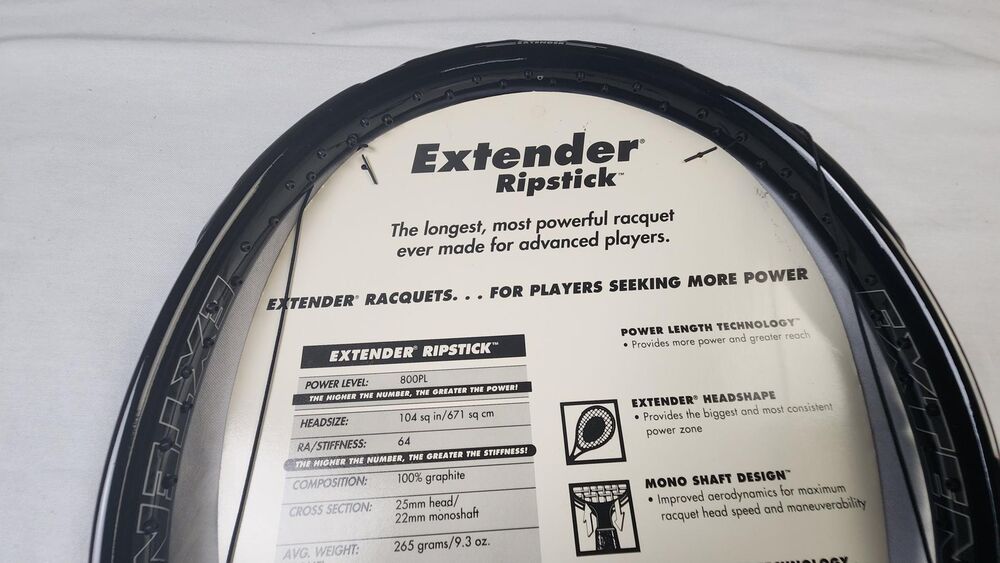 Prince Extender Ripstick Tennis Racket w/ Cover - 4 1/4 in, Longbody, MP, 1995