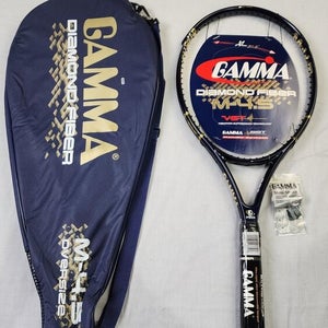 Gamma Diamond Fiber M-4.5 Tennis Racket w/ Cover - 4 3/8 in, Longbody, OS, Blue