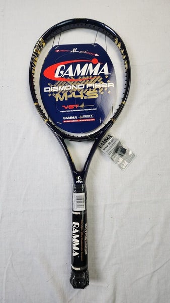 Gamma Diamond Fiber M-4.5 Tennis Racket w/ Cover - 4 3/8 in, Longbody, OS, Blue