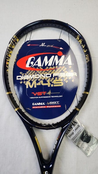 Gamma Diamond Fiber M-4.5 Tennis Racket w/ Cover - 4 3/8 in, Longbody, OS, Blue