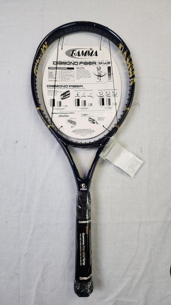 Gamma Diamond Fiber M-4.5 Tennis Racket w/ Cover - 4 3/8 in, Longbody, OS, Blue
